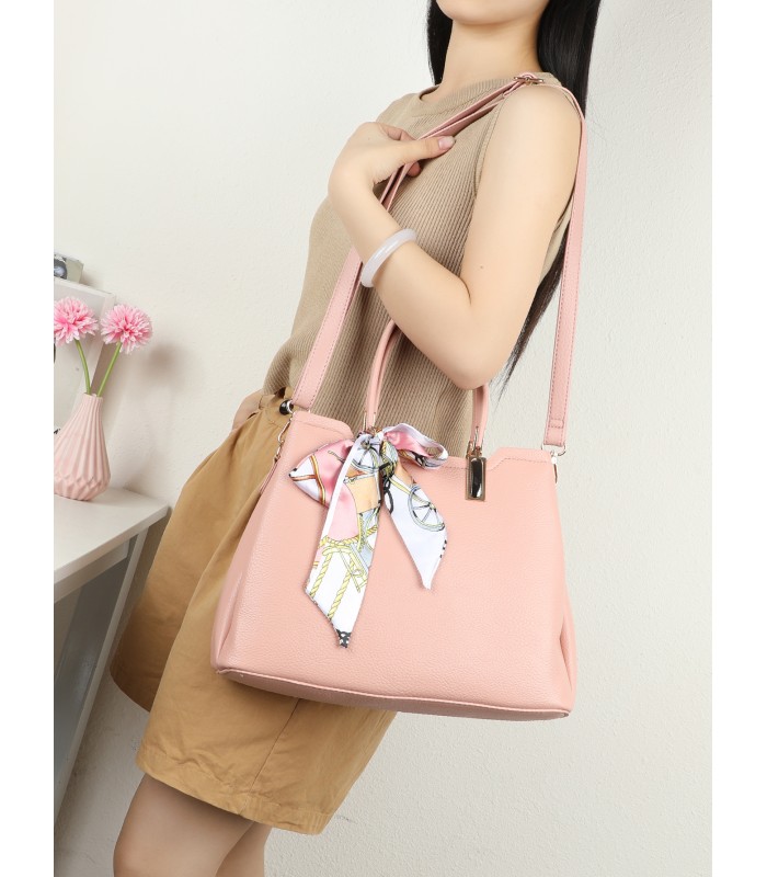T11941-Bolso Tote Estructurado con Pañuelo de Gala