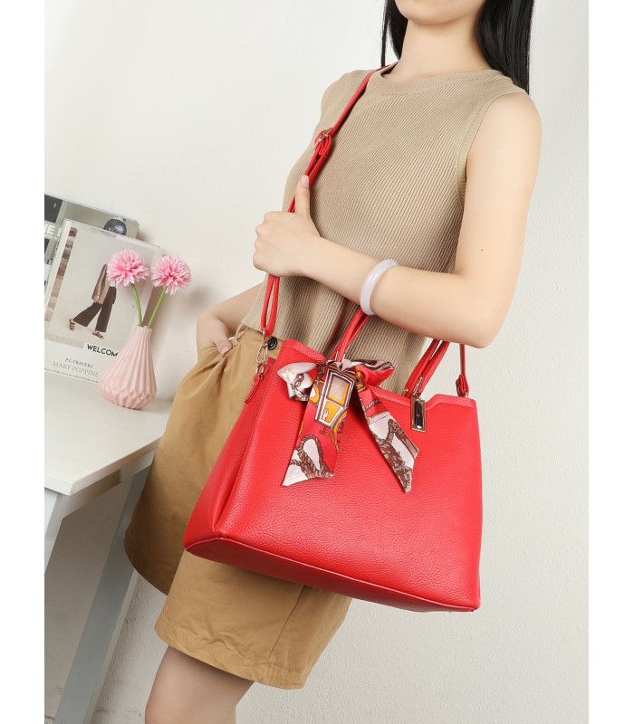 T11941-Bolso Tote Estructurado con Pañuelo de Gala
