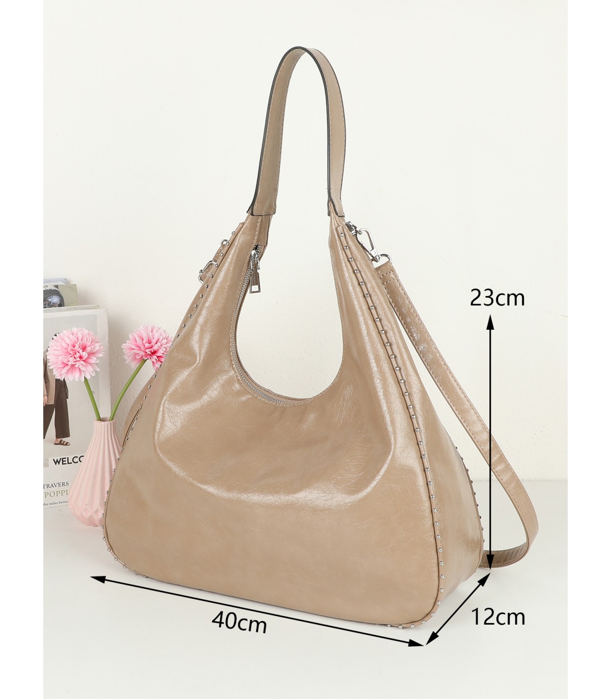 T11961-Bolso Hobo de Hombro Estilo "Luna