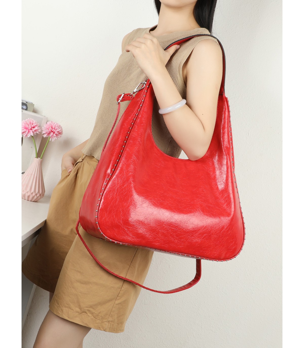T11961-Bolso Hobo de Hombro Estilo "Luna