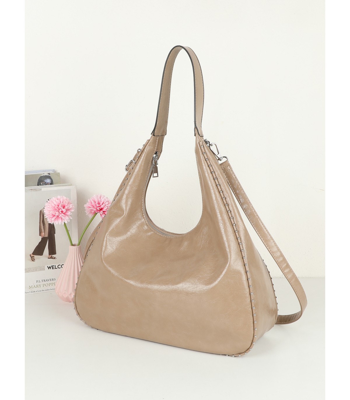 T11961-Bolso Hobo de Hombro Estilo "Luna