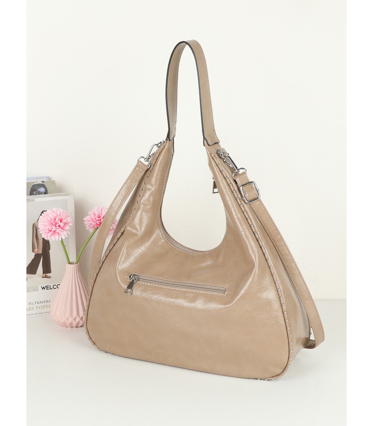 T11961-Bolso Hobo de Hombro Estilo "Luna