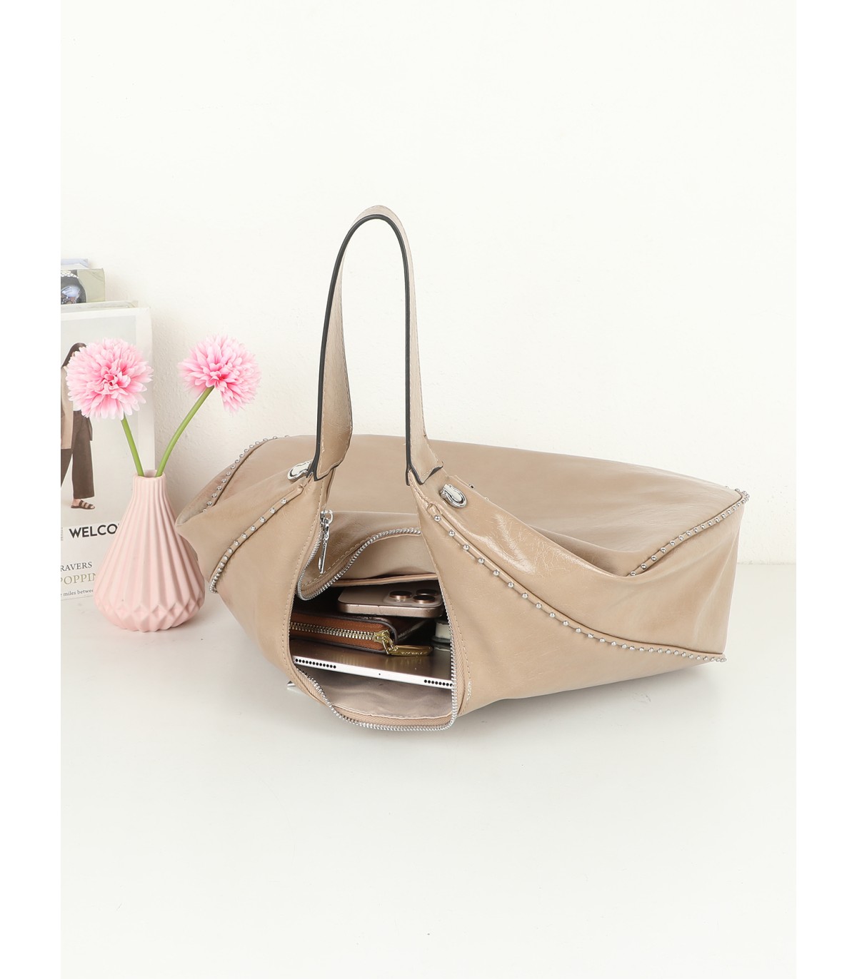 T11961-Bolso Hobo de Hombro Estilo "Luna