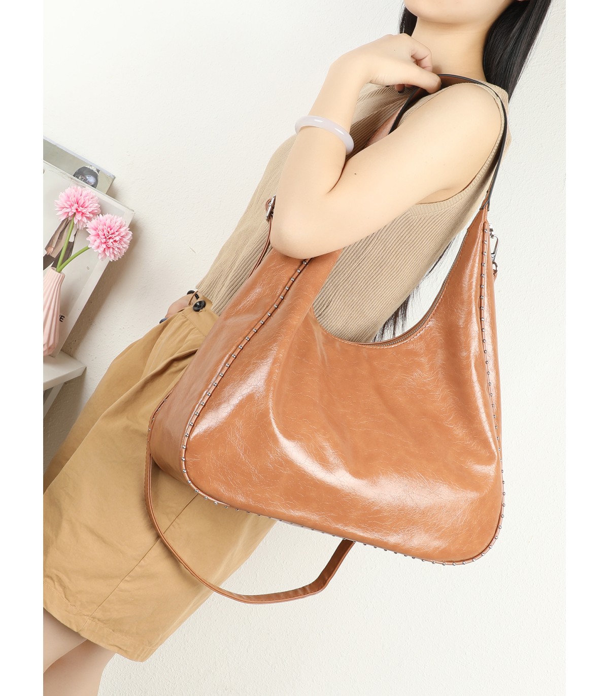 T11961-Bolso Hobo de Hombro Estilo "Luna