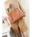 T11954-Bolso Tote Minimalista con Colgante de Logo
