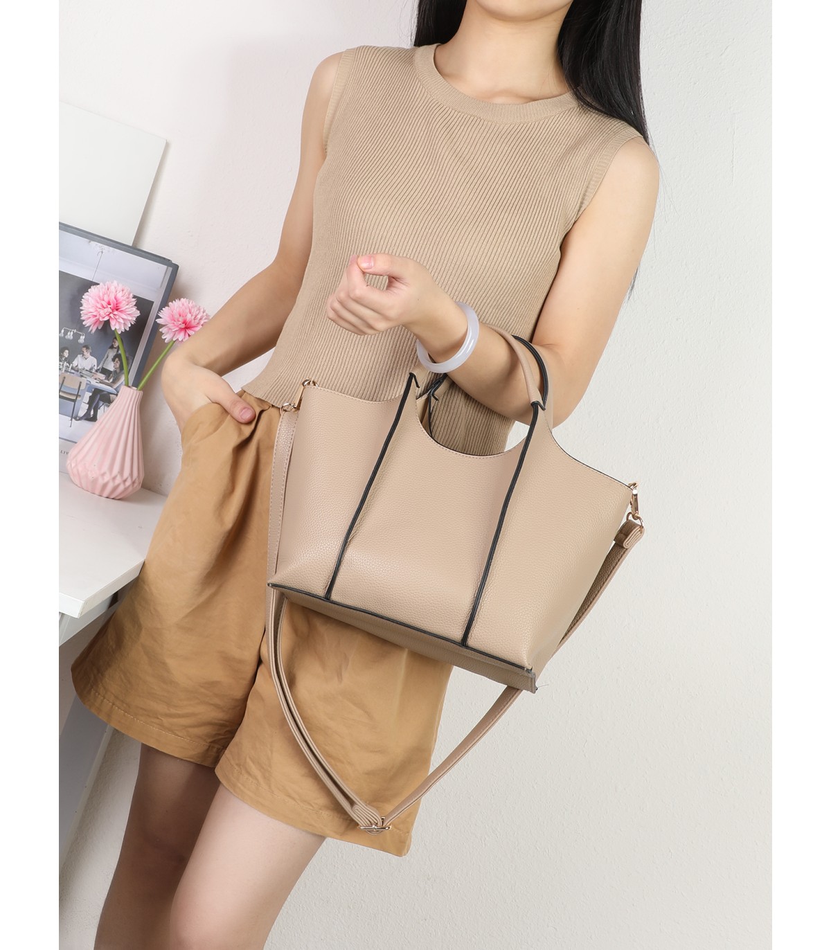 T11933-Bolso Tote Estructurado con Organizador