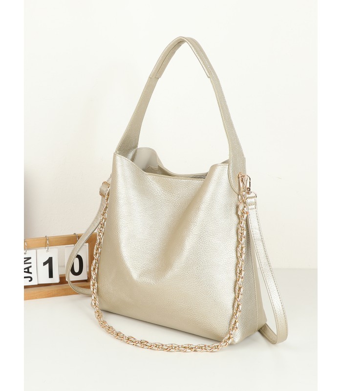 T11947-Bolso Hobo de Gran Capacidad con Detalle de Cadena
