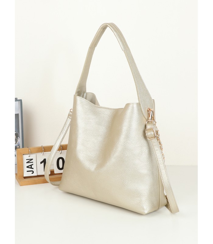 T11947-Bolso Hobo de Gran Capacidad con Detalle de Cadena