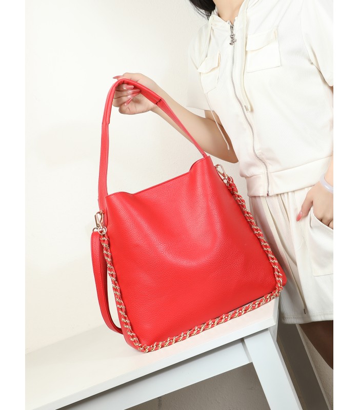 T11947-Bolso Hobo de Gran Capacidad con Detalle de Cadena