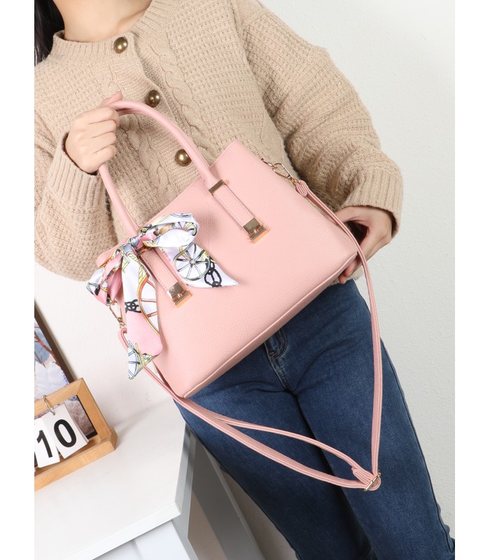 T11948 – Bolso de Mano Elegante con Pañuelo Decorativo