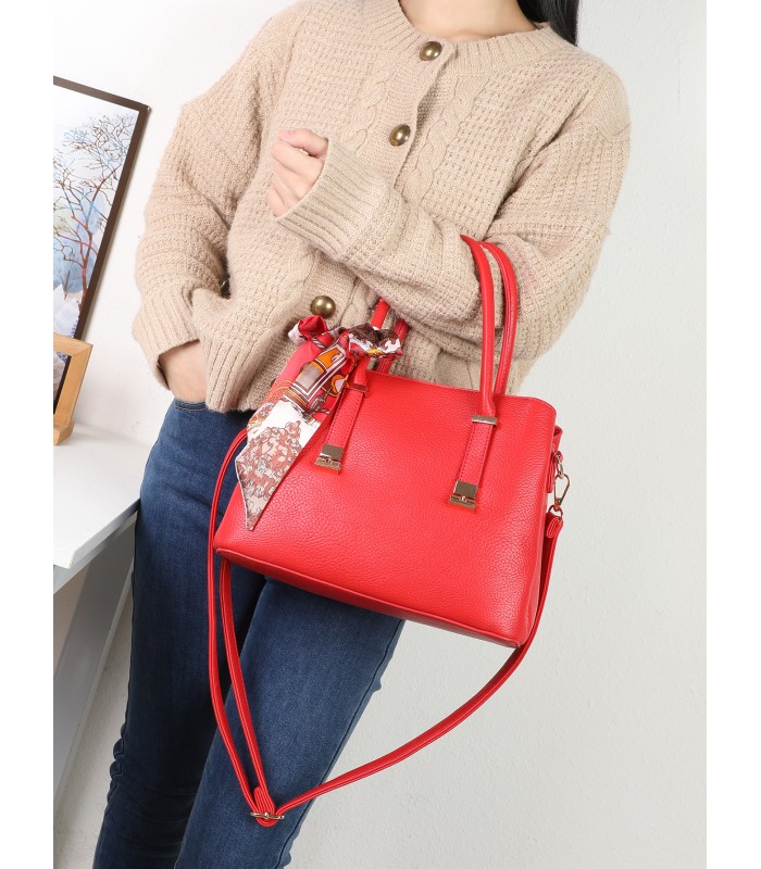 T11948 – Bolso de Mano Elegante con Pañuelo Decorativo