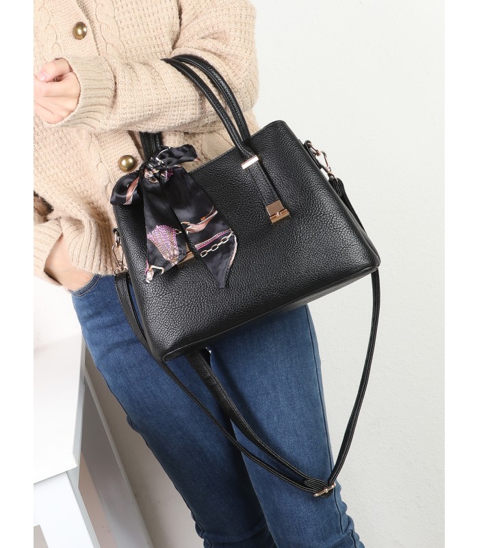 T11948 – Bolso de Mano Elegante con Pañuelo Decorativo