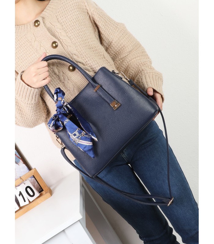 T11948 – Bolso de Mano Elegante con Pañuelo Decorativo