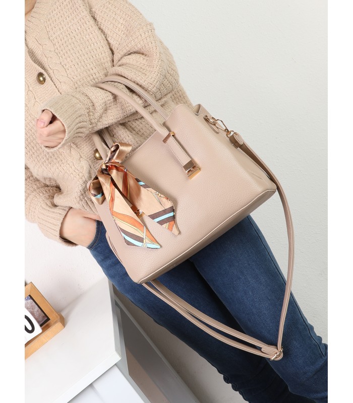 T11948 – Bolso de Mano Elegante con Pañuelo Decorativo