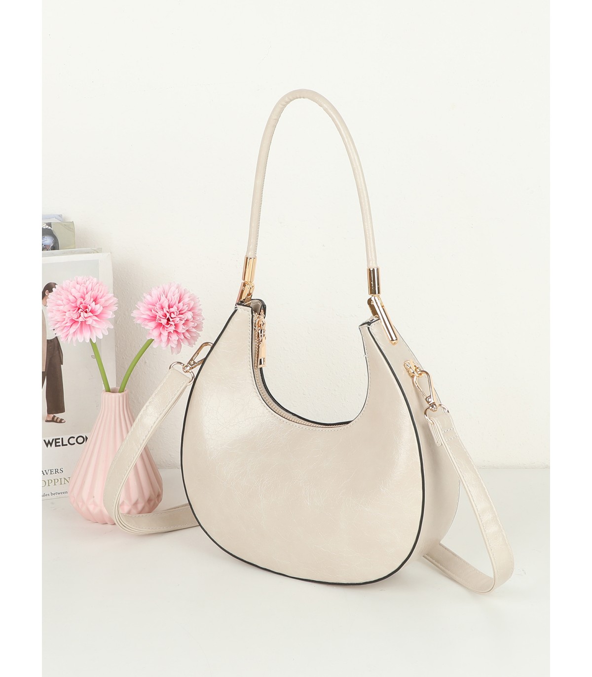 T11960-bolso de hombro con diseño minimalista