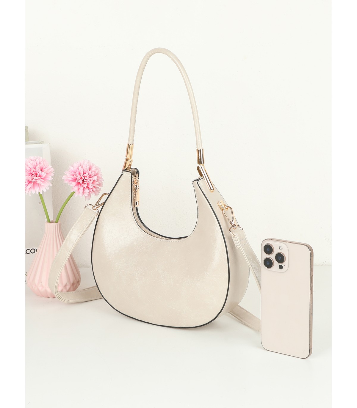 T11960-bolso de hombro con diseño minimalista