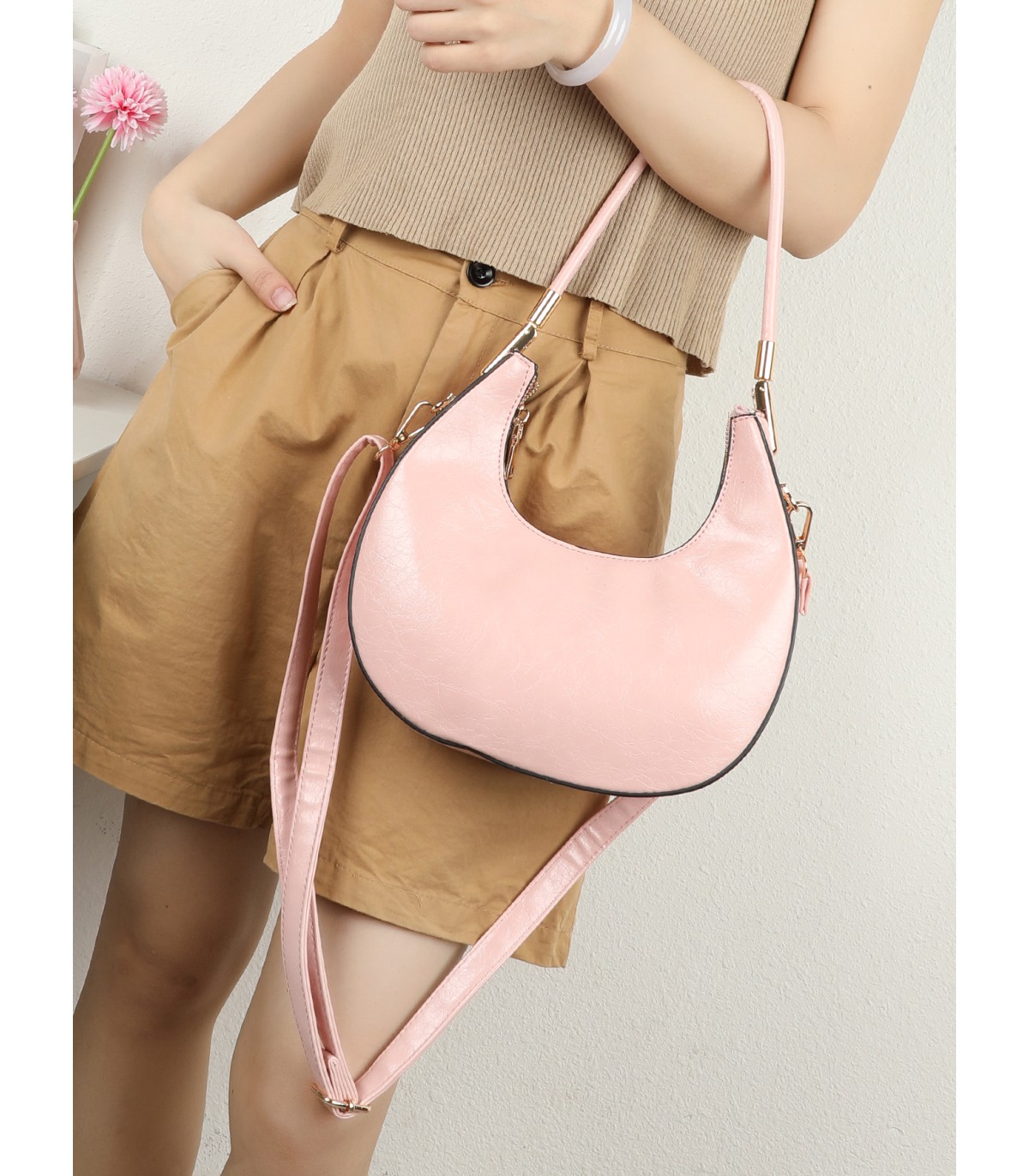 T11960-bolso de hombro con diseño minimalista
