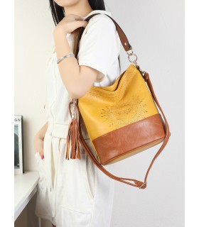 T11811 - Bolso bicolor de hombro con bandolera
