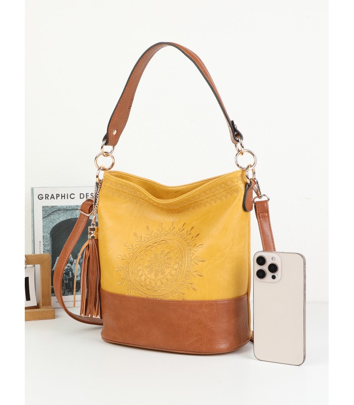 T11811 - Bolso bicolor de hombro con bandolera