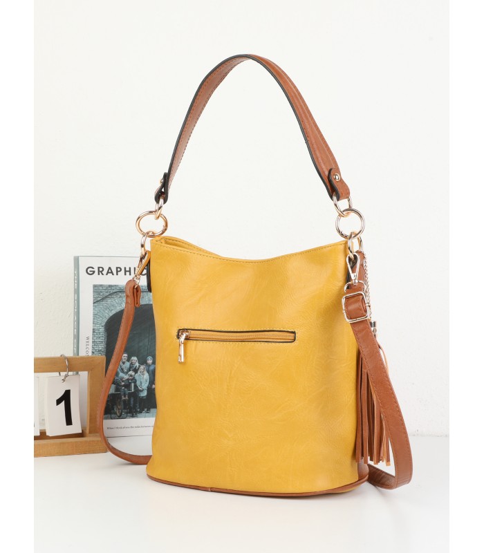 T11811 - Bolso bicolor de hombro con bandolera