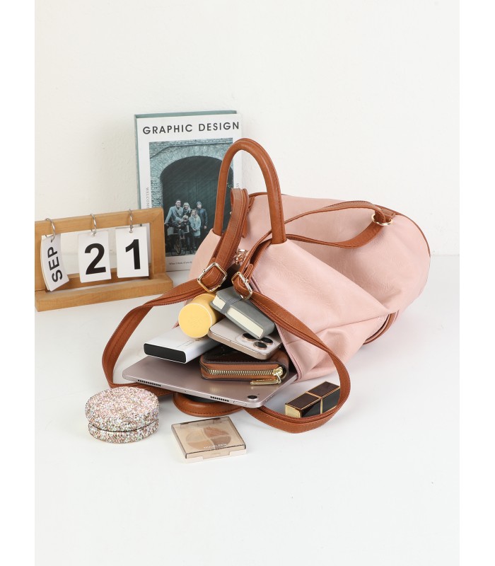 T11149 - Mochila con cremallera frontal y bordado de mandala