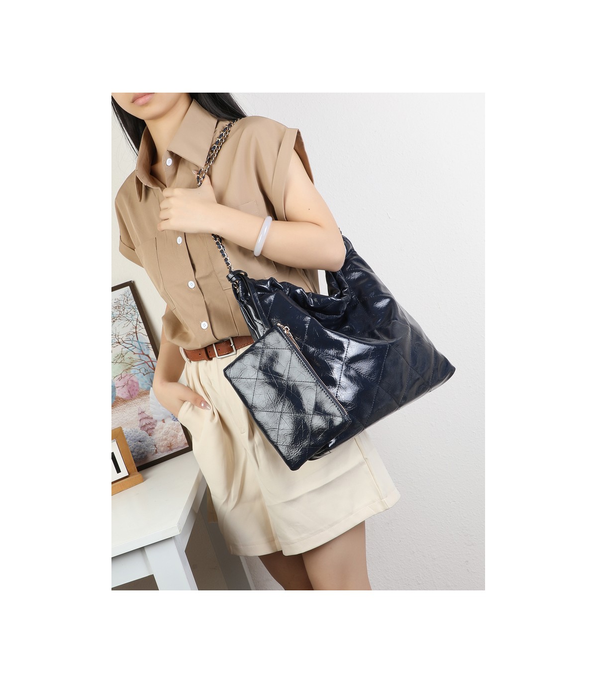 T11977-Bolso de Hombro Hobo con Cadena