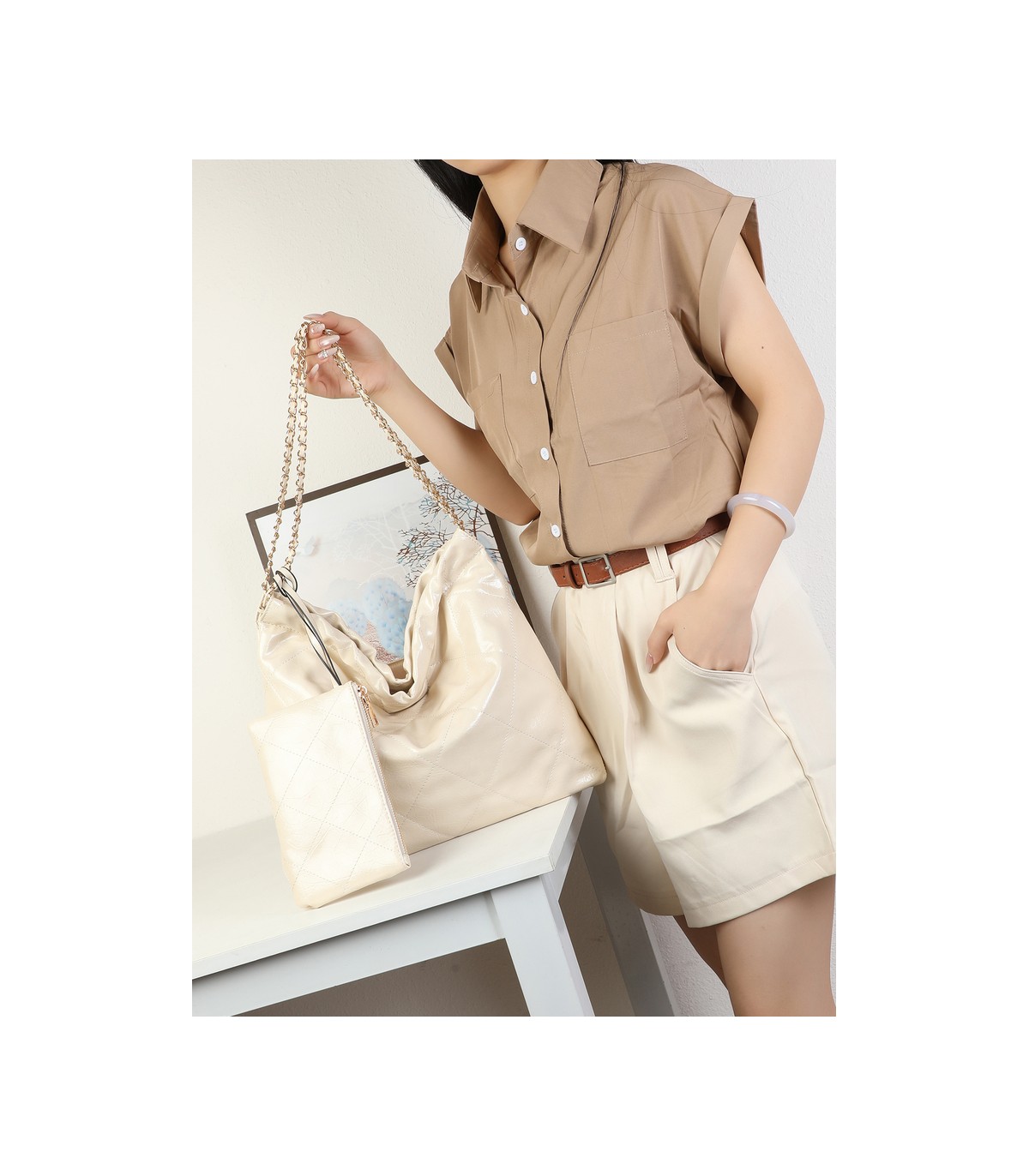T11977-Bolso de Hombro Hobo con Cadena