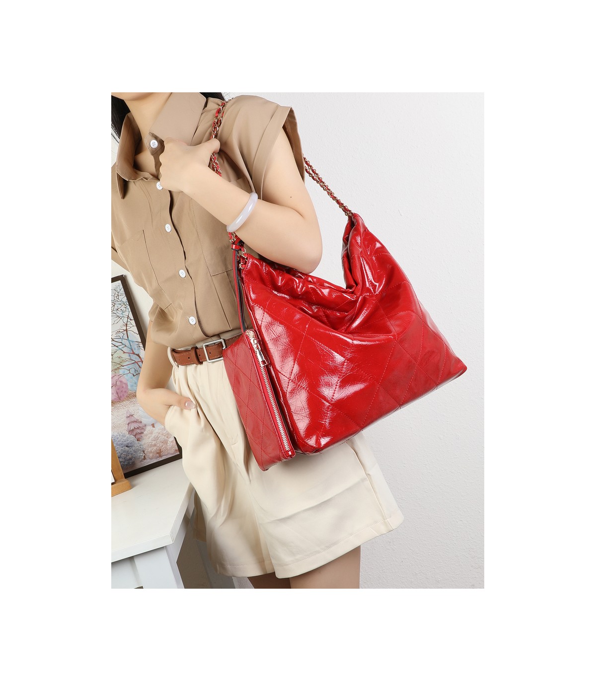 T11977-Bolso de Hombro Hobo con Cadena