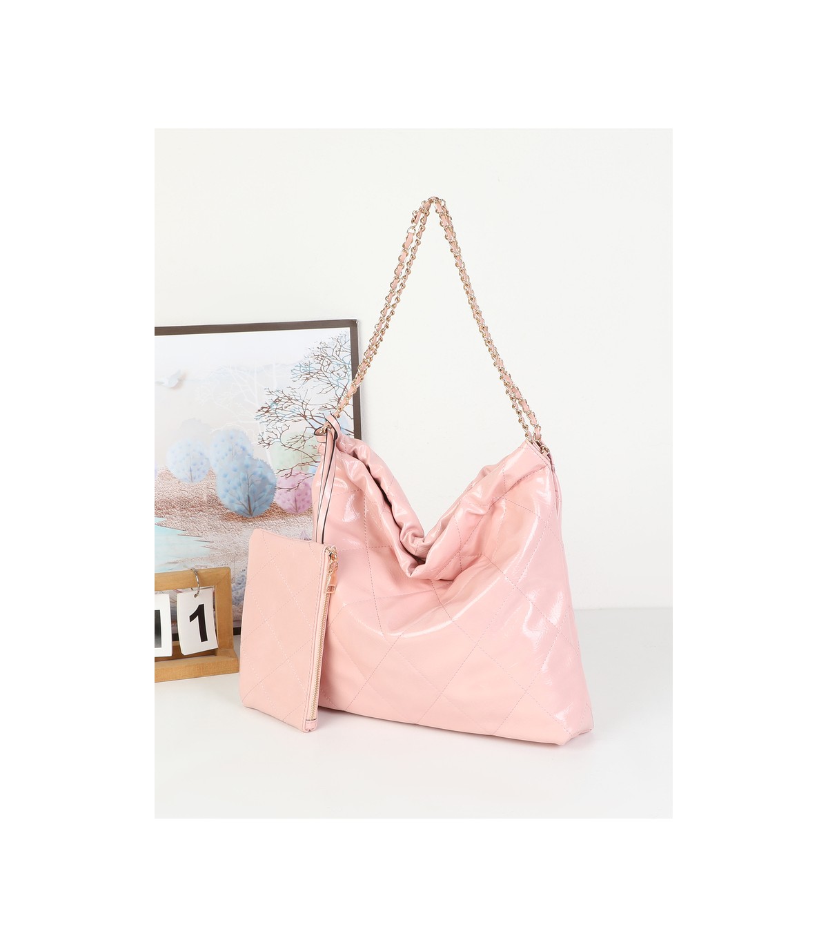 T11977-Bolso de Hombro Hobo con Cadena