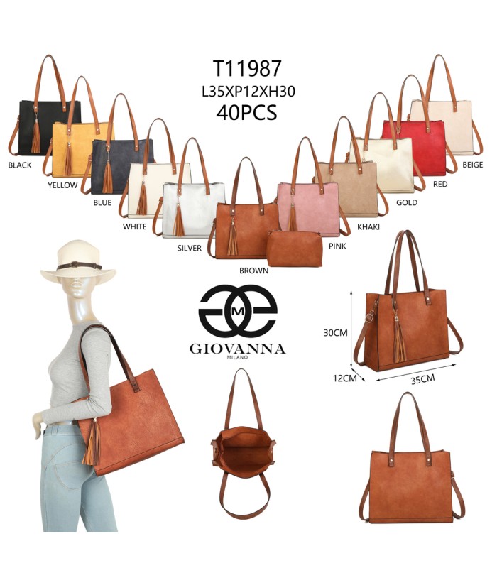 T11987-Bolso Tote Estructurado 2 en 1