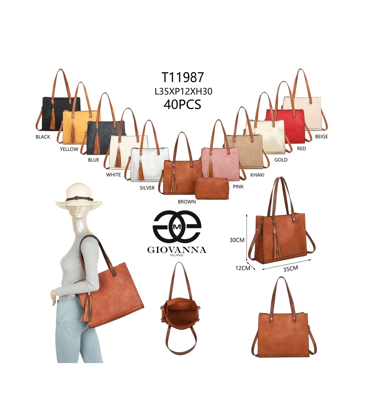 T11987-Bolso Tote Estructurado 2 en 1