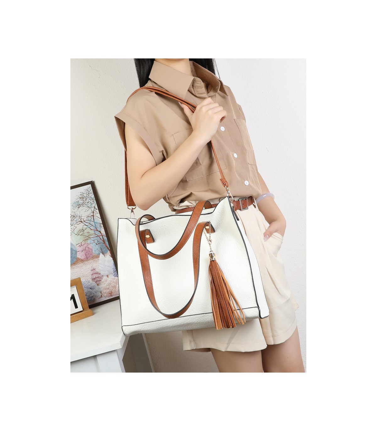 T11987-Bolso Tote Estructurado 2 en 1