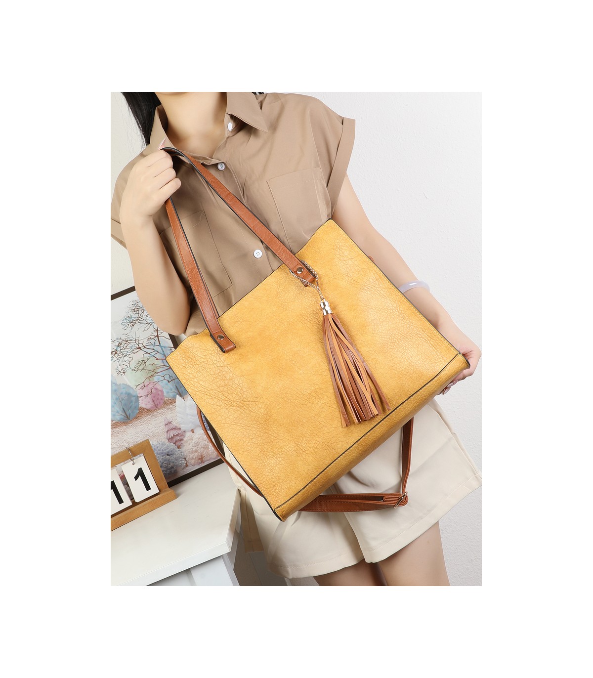 T11987-Bolso Tote Estructurado 2 en 1