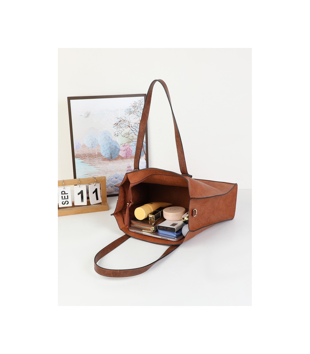T11987-Bolso Tote Estructurado 2 en 1
