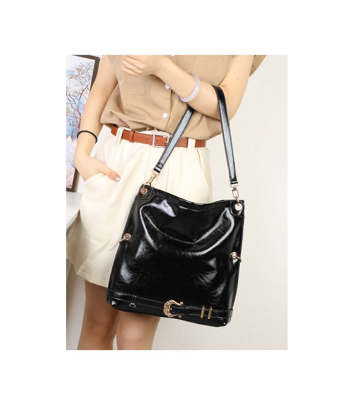 T11986- Bolso de Hombro y Bandolera Hobo