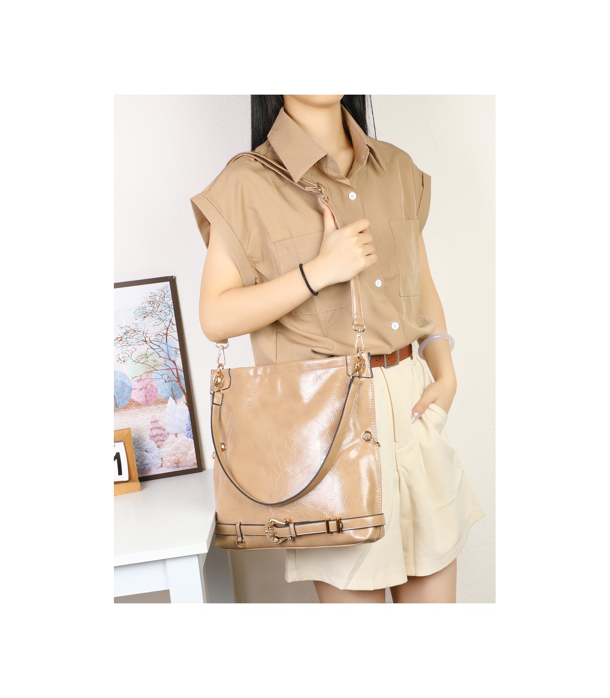 T11986- Bolso de Hombro y Bandolera Hobo