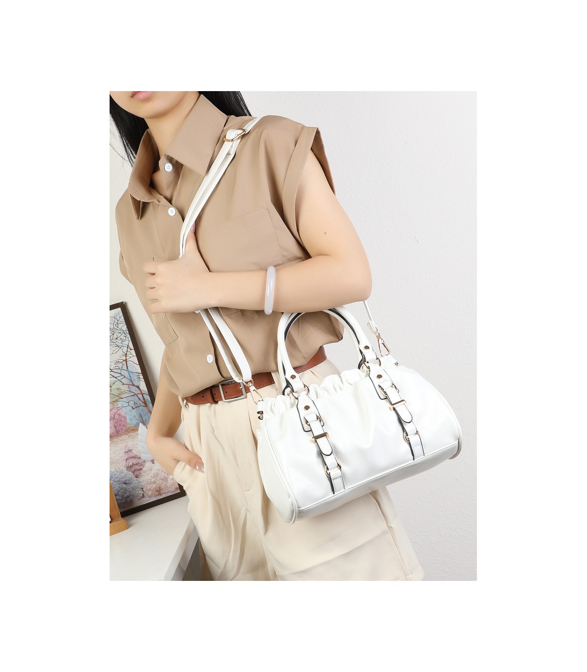 T11978-Bolso de Mano y Bandolera Fruncido