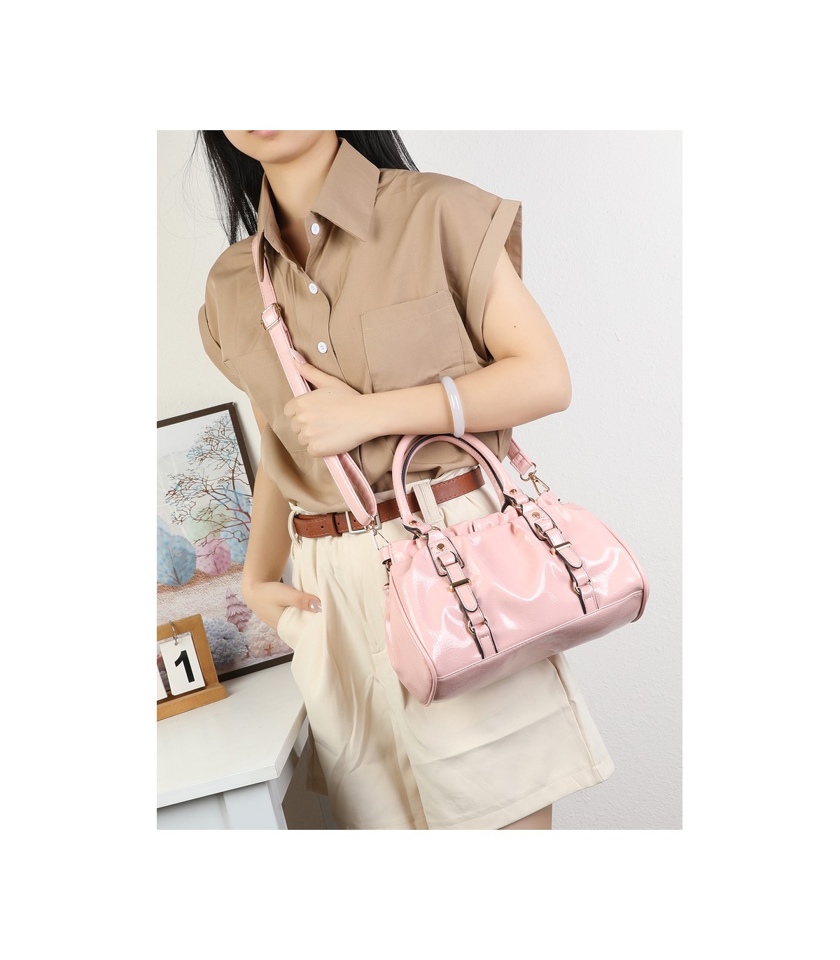 T11978-Bolso de Mano y Bandolera Fruncido
