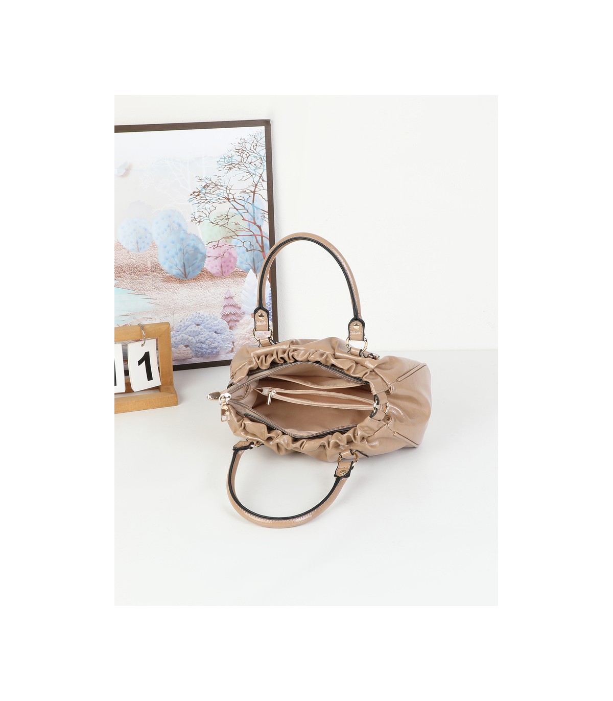 T11978-Bolso de Mano y Bandolera Fruncido