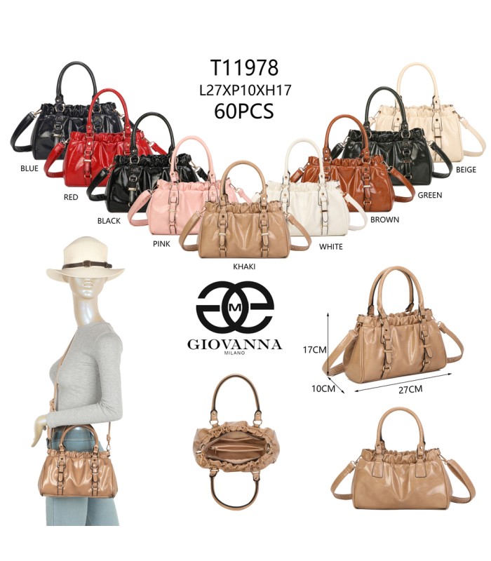 T11978-Bolso de Mano y Bandolera Fruncido
