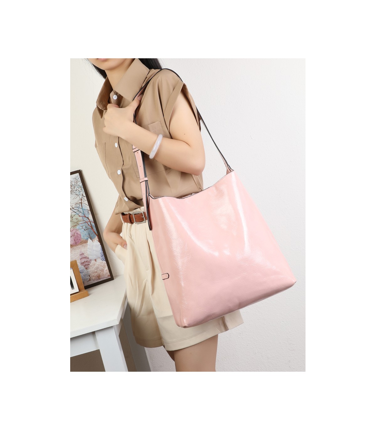 T11974-Bolso de Hombro Hobo Minimalista