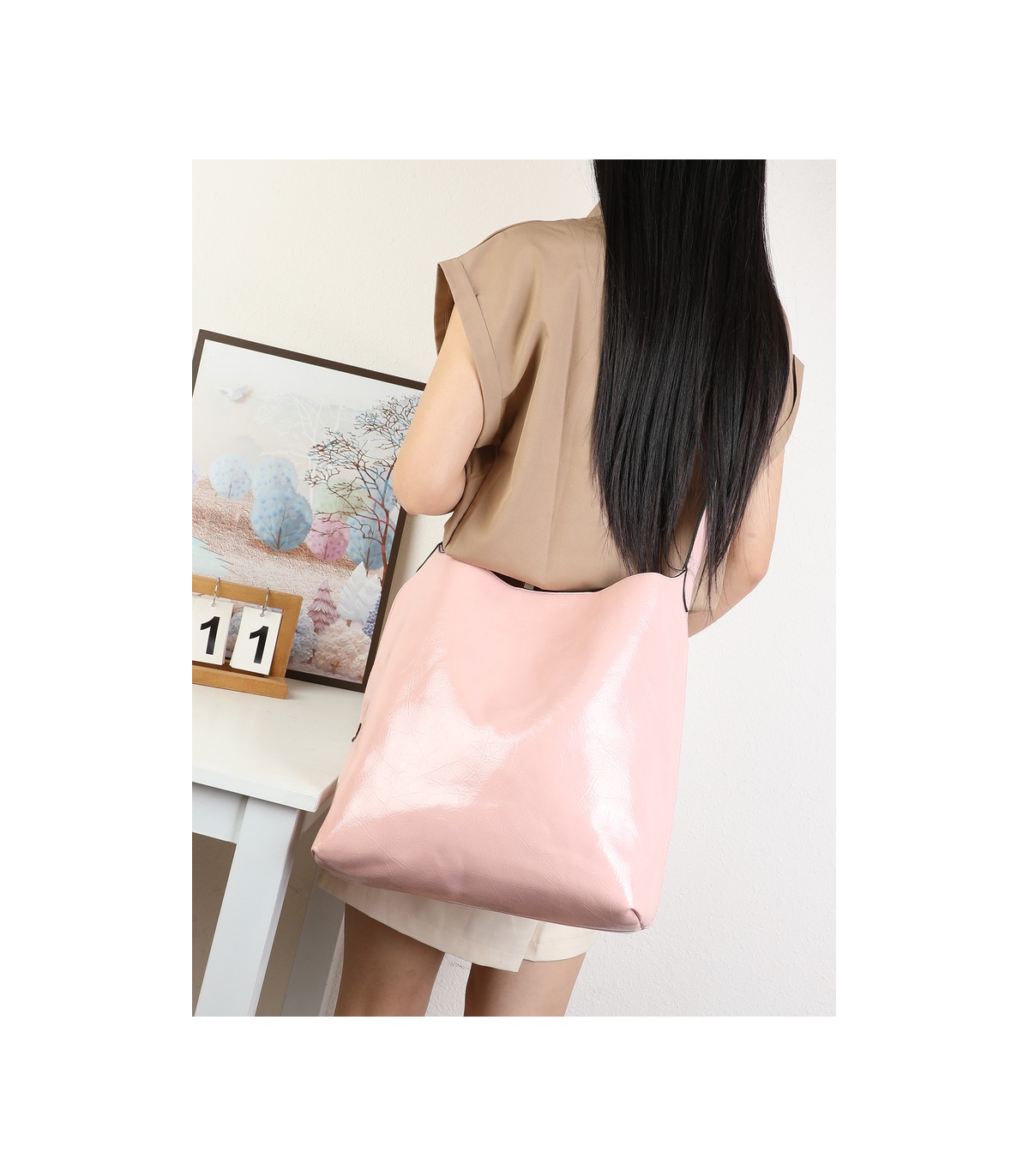 T11974-Bolso de Hombro Hobo Minimalista