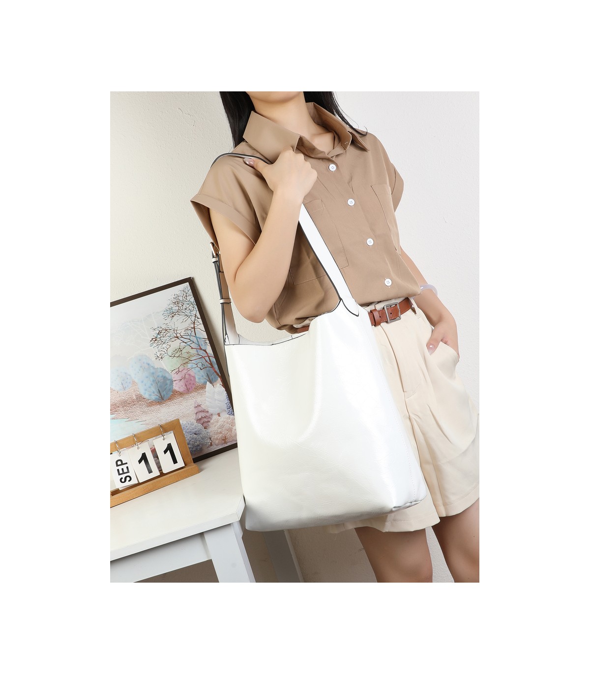 T11974-Bolso de Hombro Hobo Minimalista