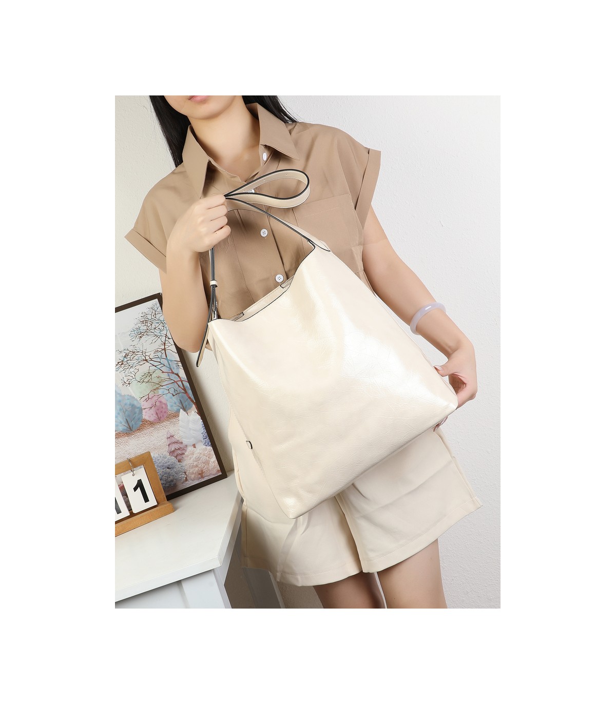 T11974-Bolso de Hombro Hobo Minimalista