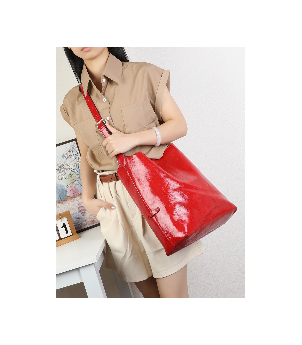 T11974-Bolso de Hombro Hobo Minimalista
