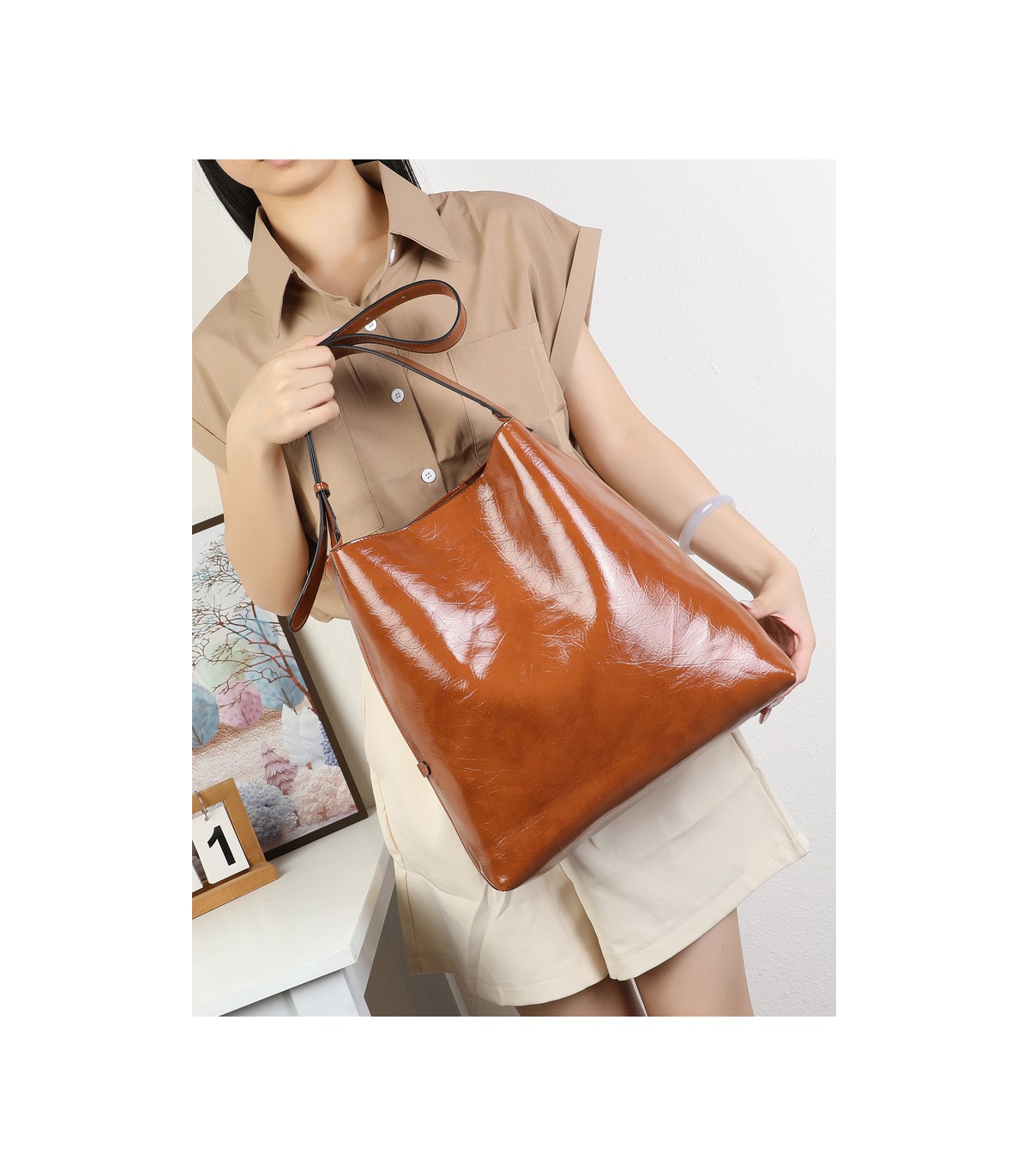 T11974-Bolso de Hombro Hobo Minimalista