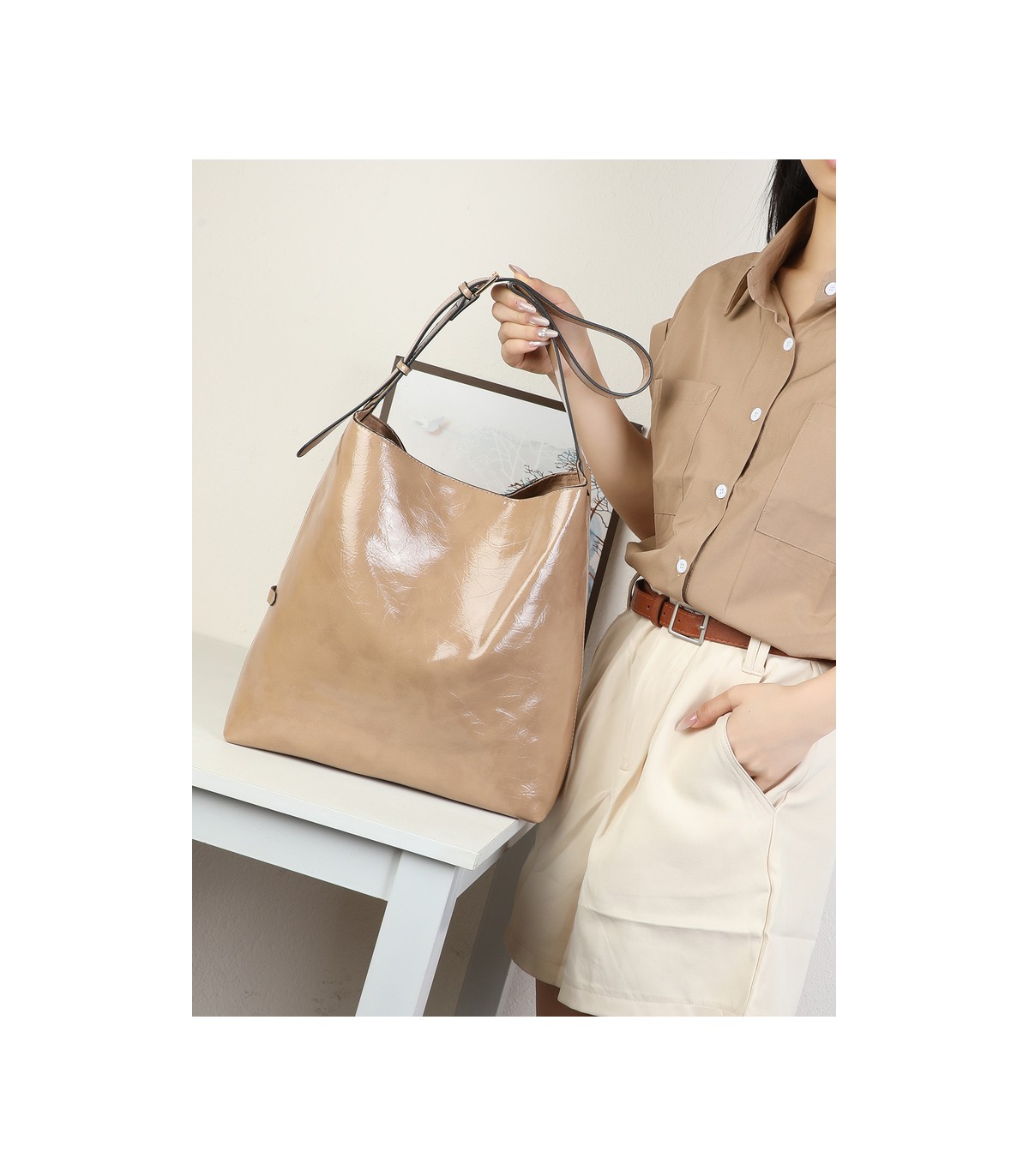 T11974-Bolso de Hombro Hobo Minimalista