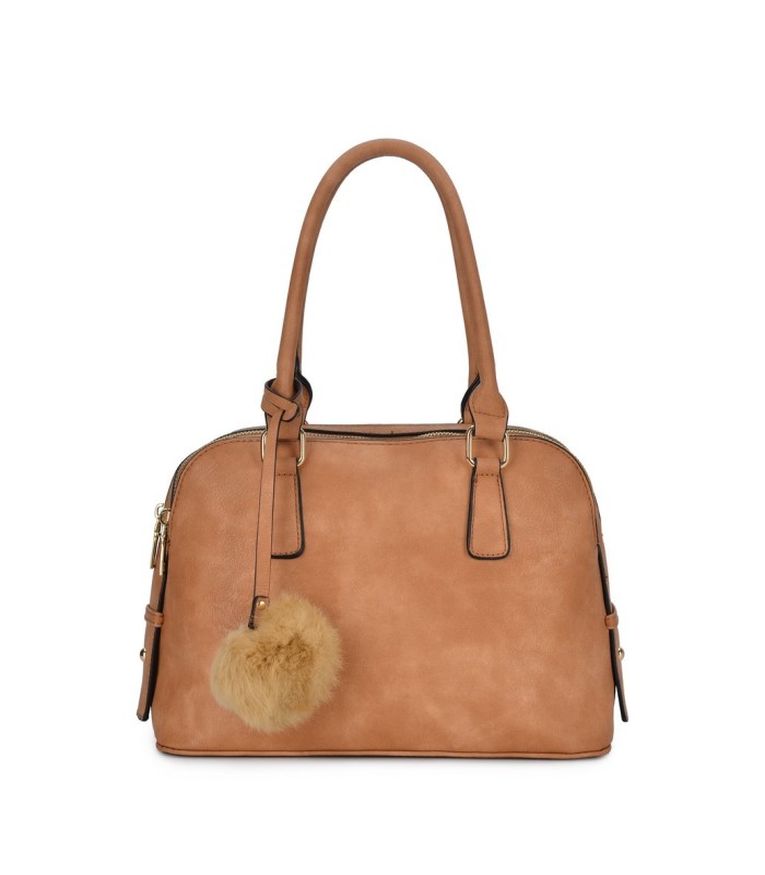 T10591 - Bolso de hombro con triple cremallera