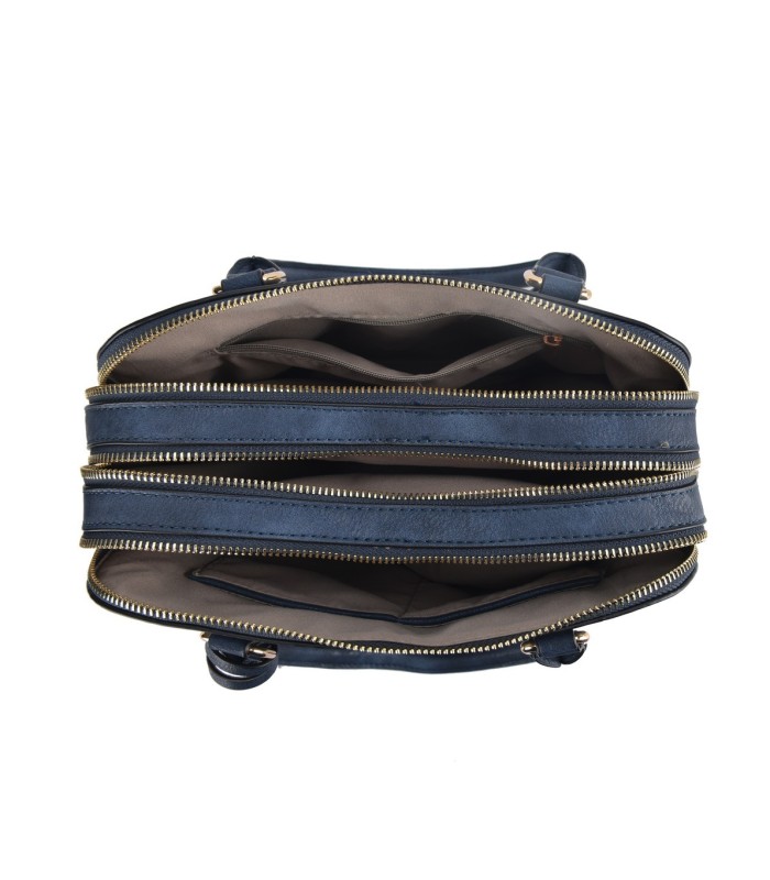 T10591 - Bolso de hombro con triple cremallera