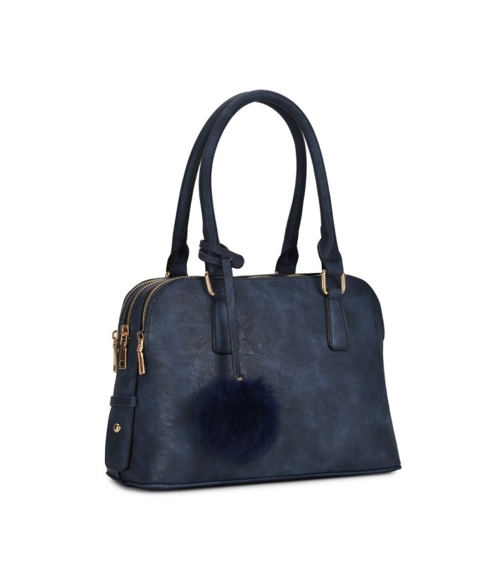 T10591 - Bolso de hombro con triple cremallera